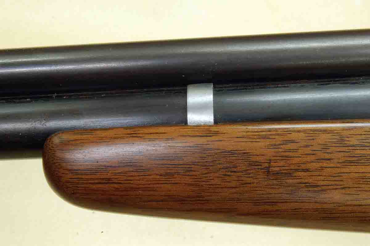 The barrel band inletted in final position.